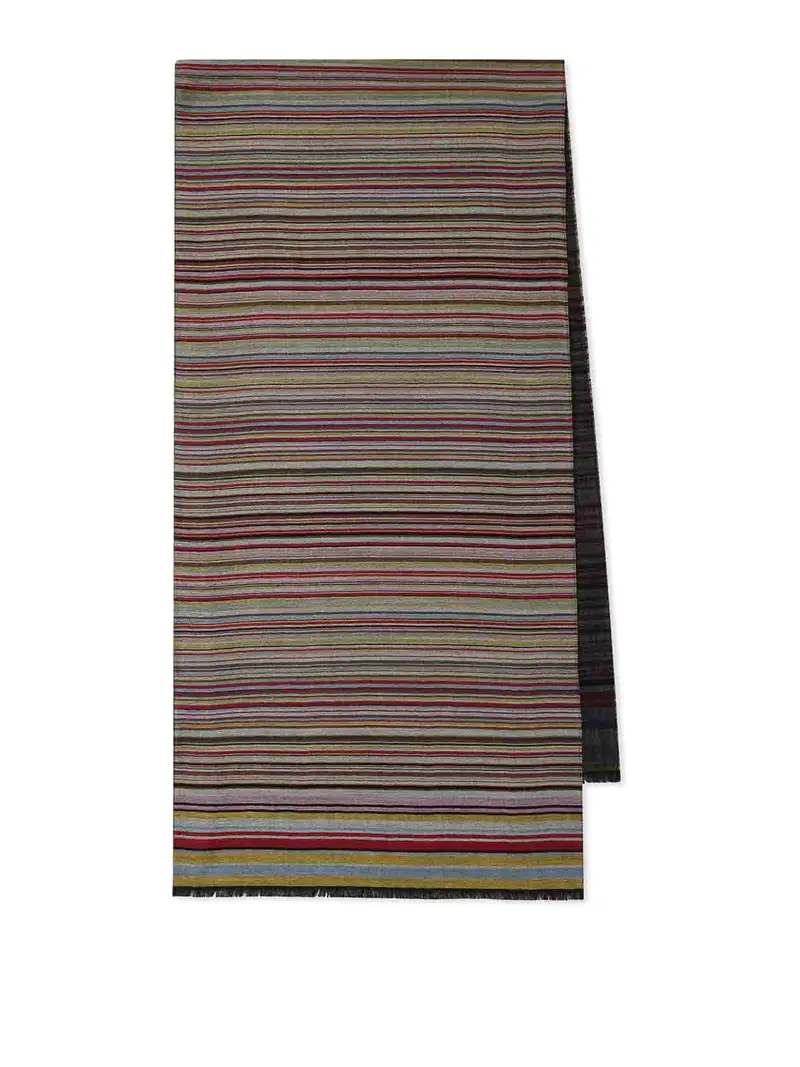 Lana a strisce firma e sciarpa di seta Multicolore