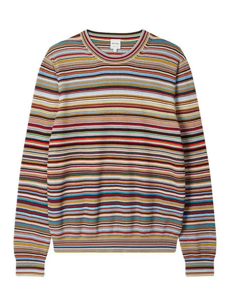 Maglione girocollo a righe iconiche Multicolore