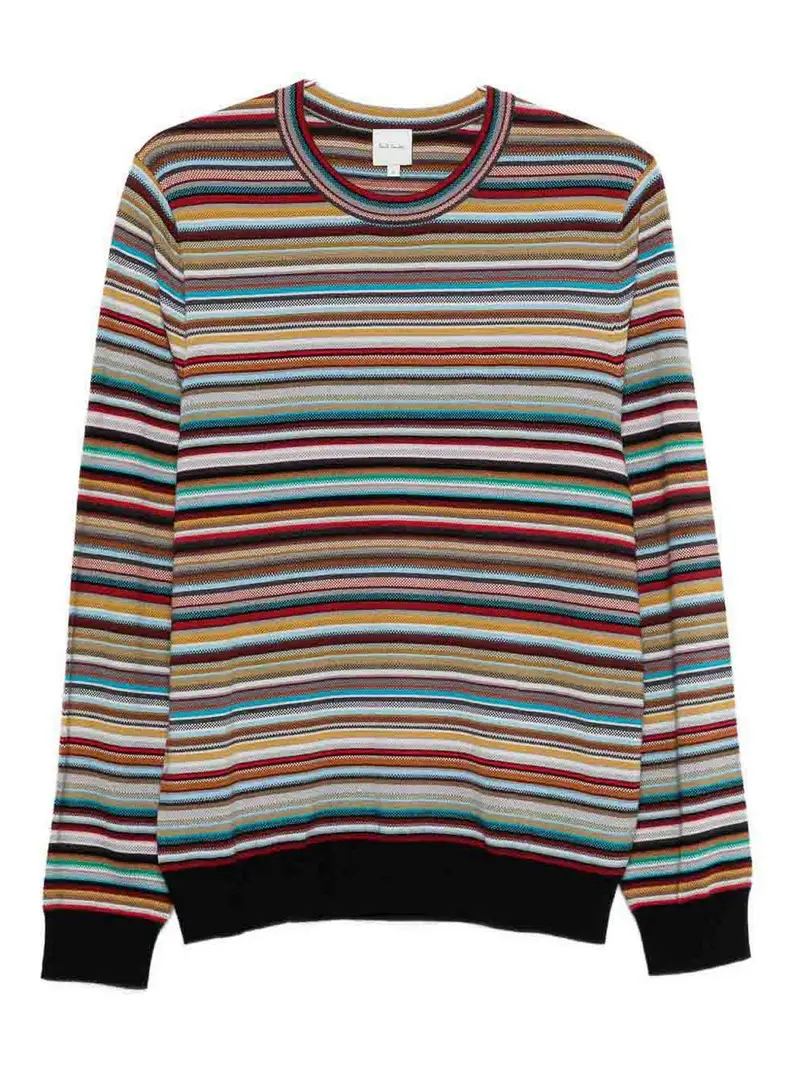 Maglione in lana a righe iconiche Multicolore