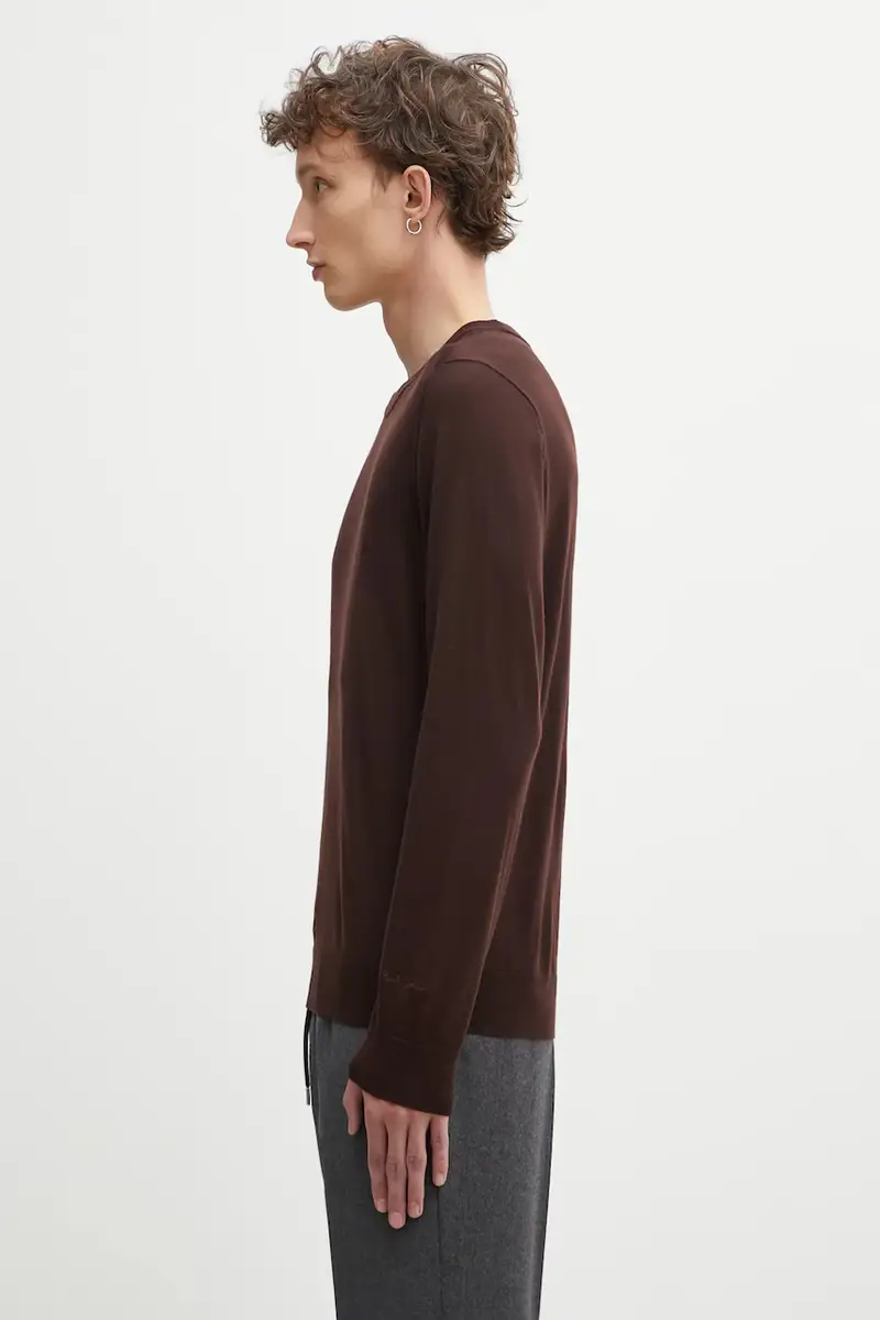 maglione in lana uomo colore nero M1R-238Z-P02093 Marrone miniatura 2