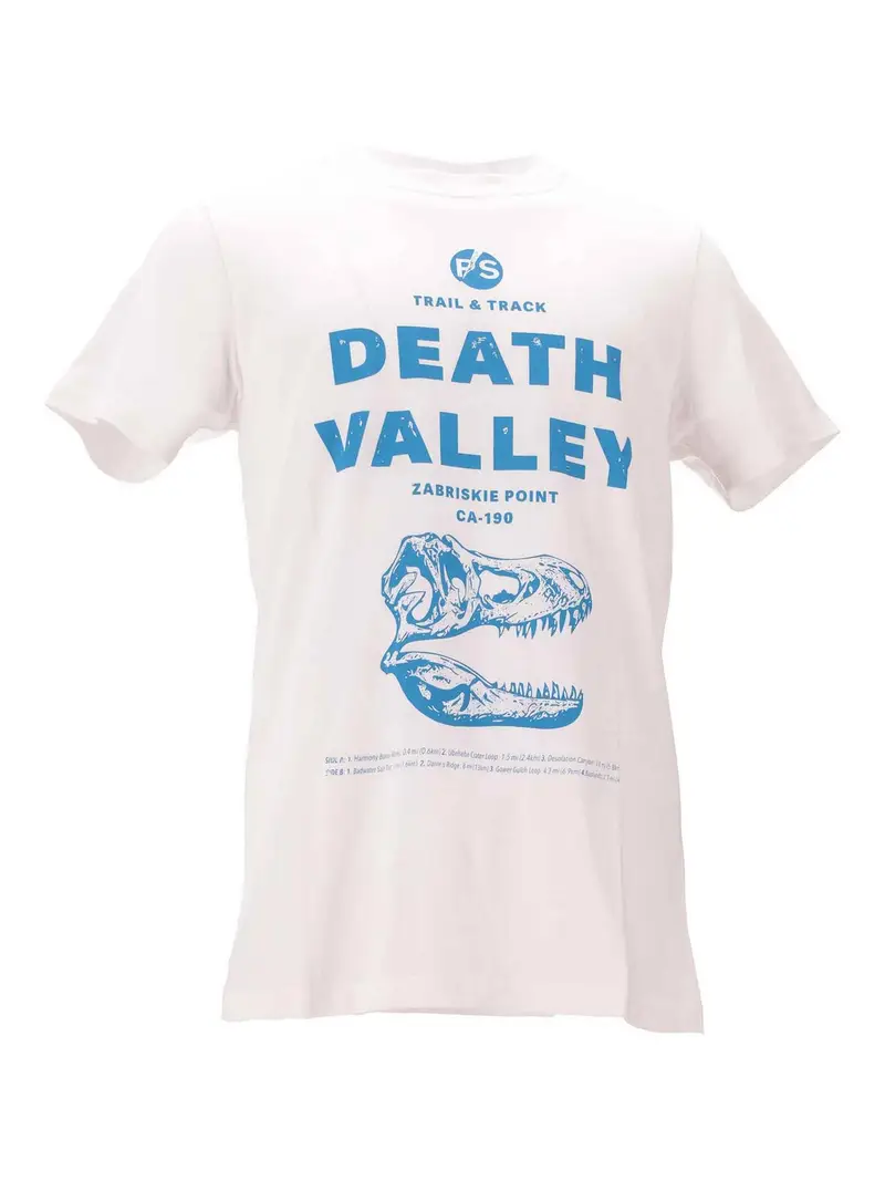 Mens Slimt Fit Ss Shirt Death Valley Bianco