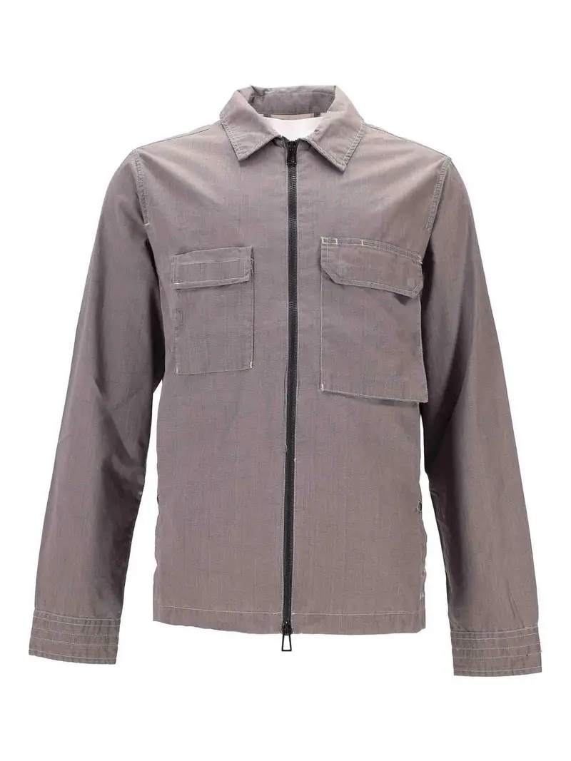 Overshirt anteriore zippato da uomo Verde