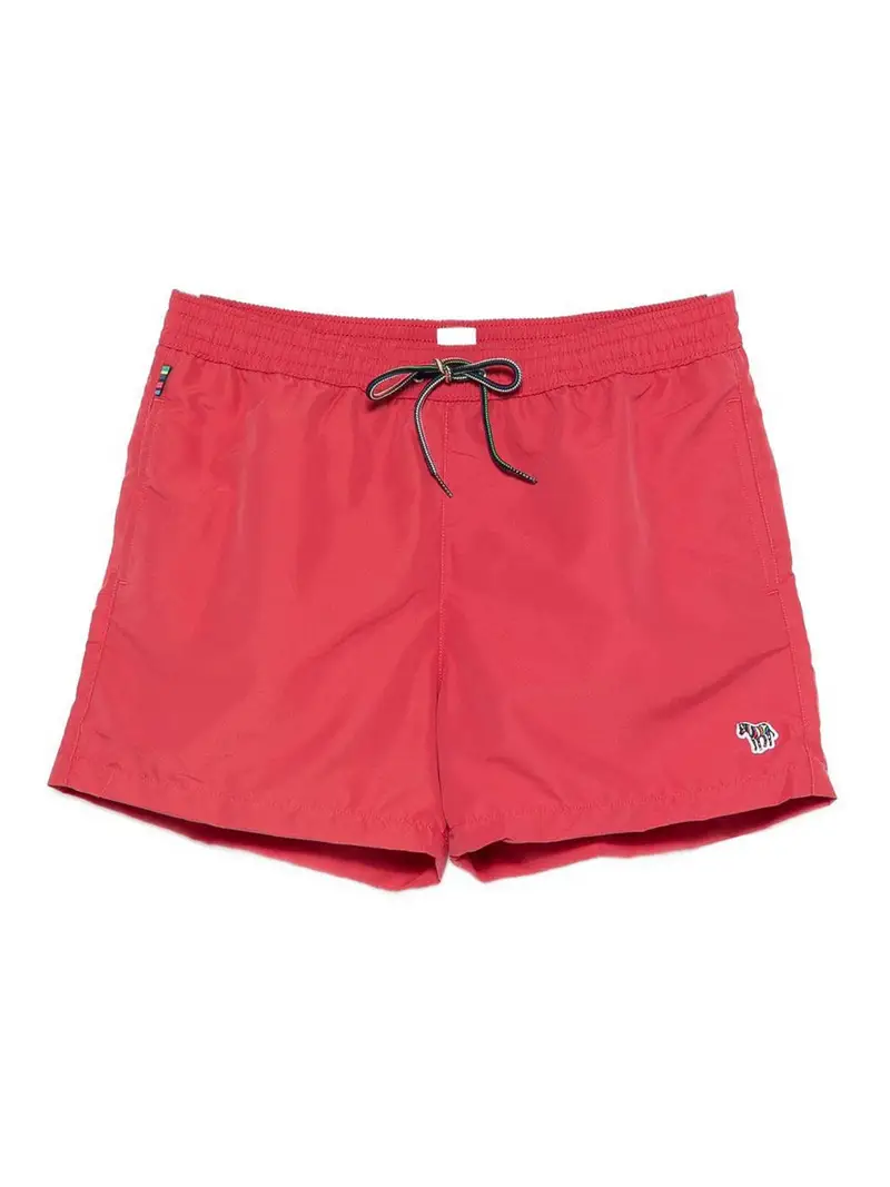 Pantaloncini da bagno con logo Zebra Rosso