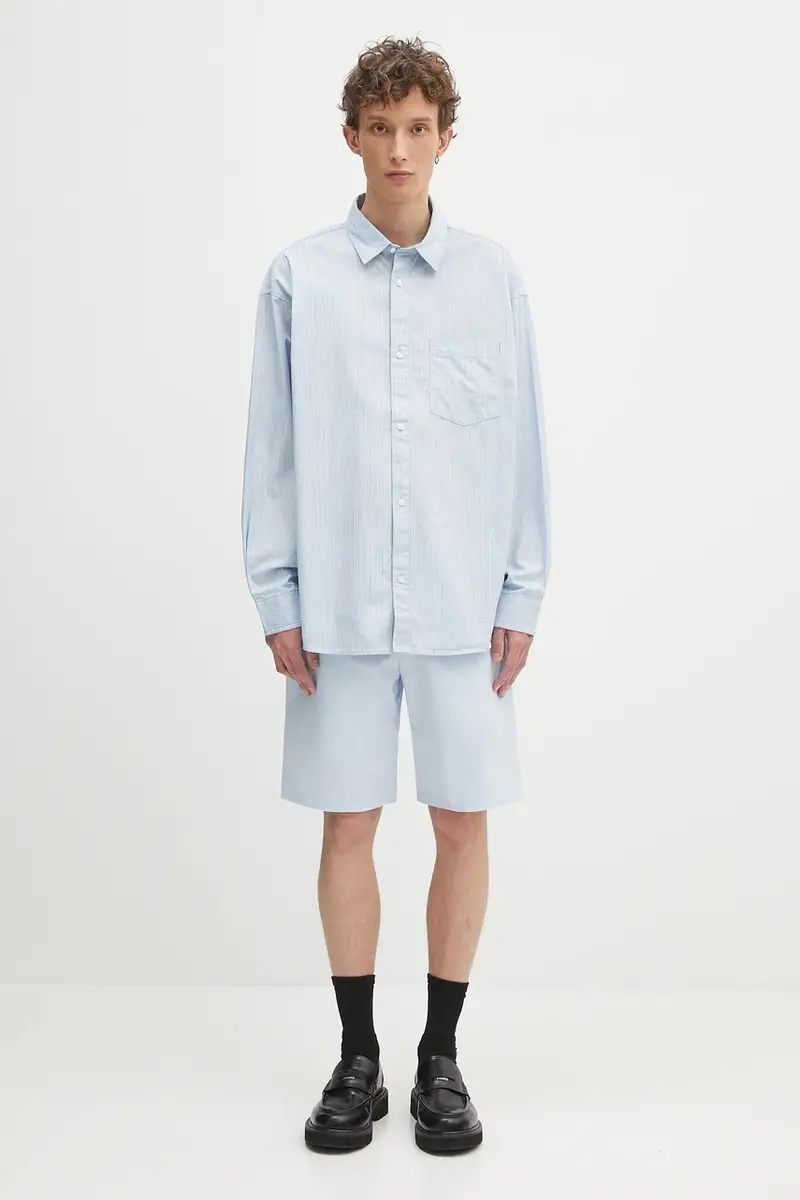 pantaloncini in cotone Blu miniatura 5