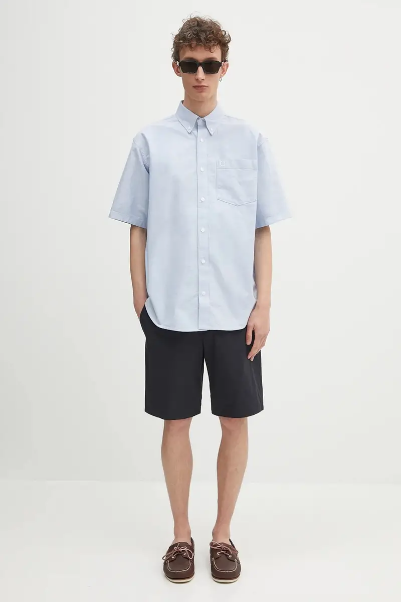 pantaloncini in cotone Blu navy miniatura 5