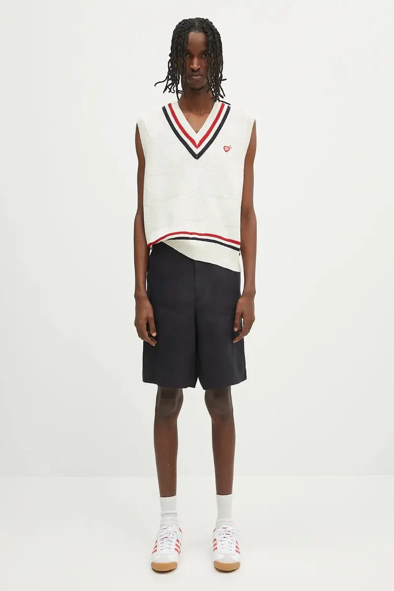 pantaloncini in lino Blu navy miniatura 5