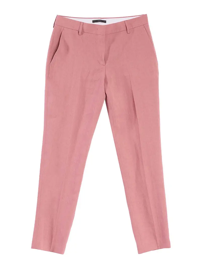 Pantalone Classico Lino Rosa