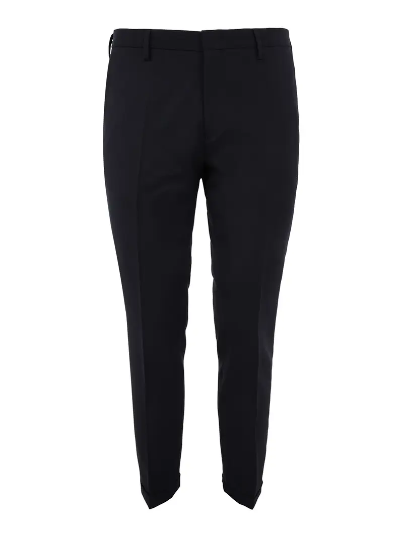 Pantaloni casual in misto lana Nero