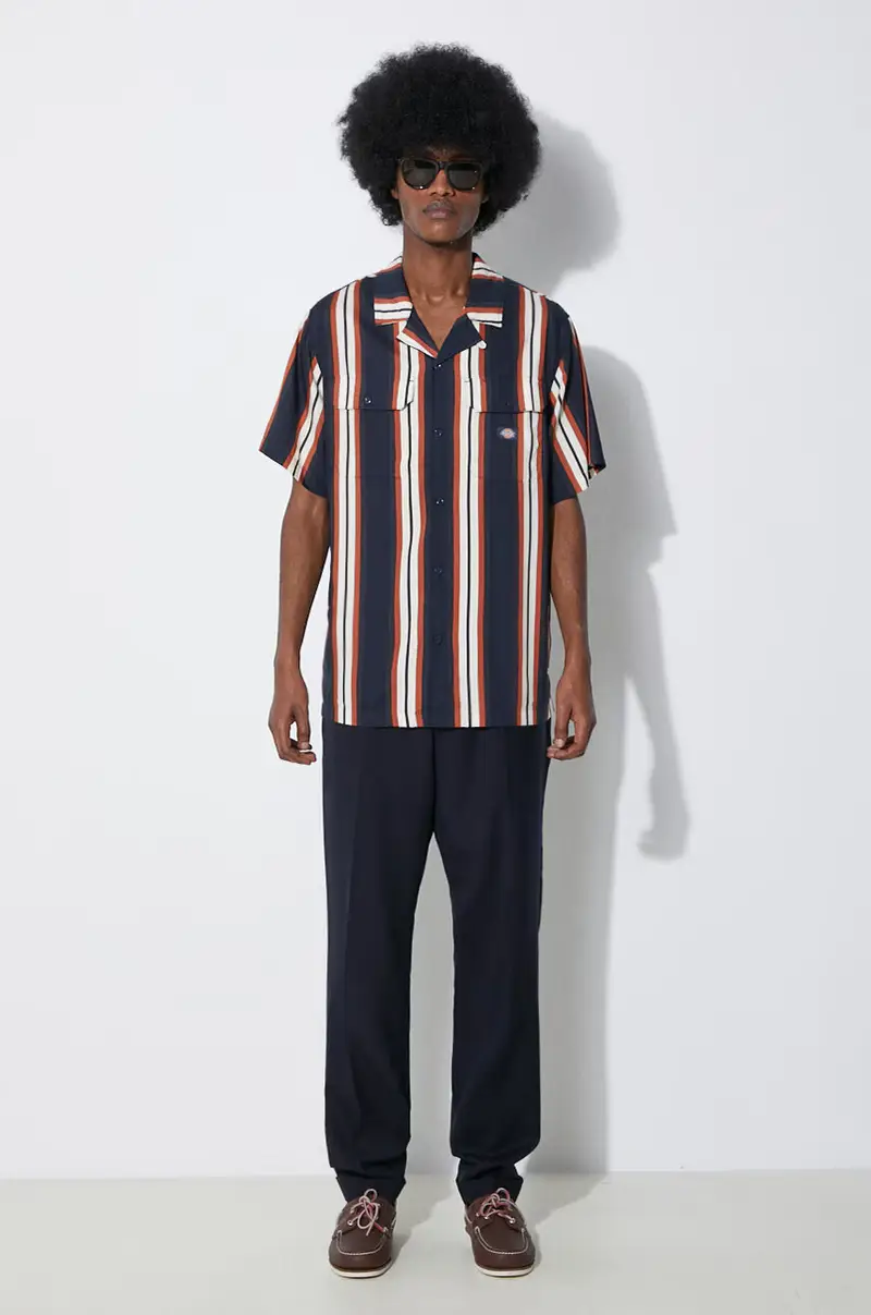 pantaloni in lana Blu navy miniatura 2