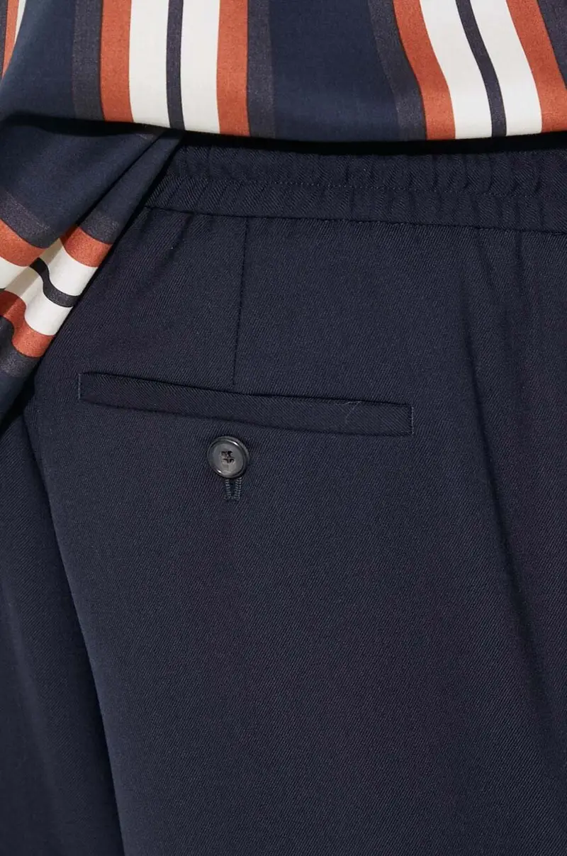 pantaloni in lana Blu navy miniatura 5