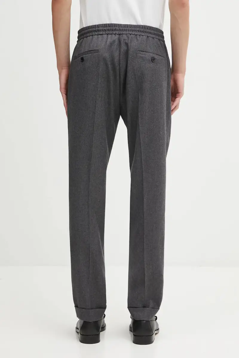 pantaloni in lana colore nero M1R-921T-N00109 Grigio miniatura 3