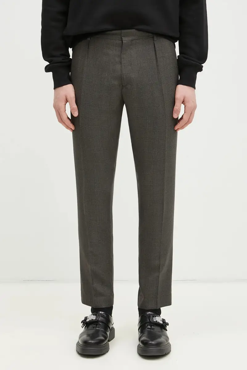 pantaloni in lana colore verde M1R-056Z-P02569