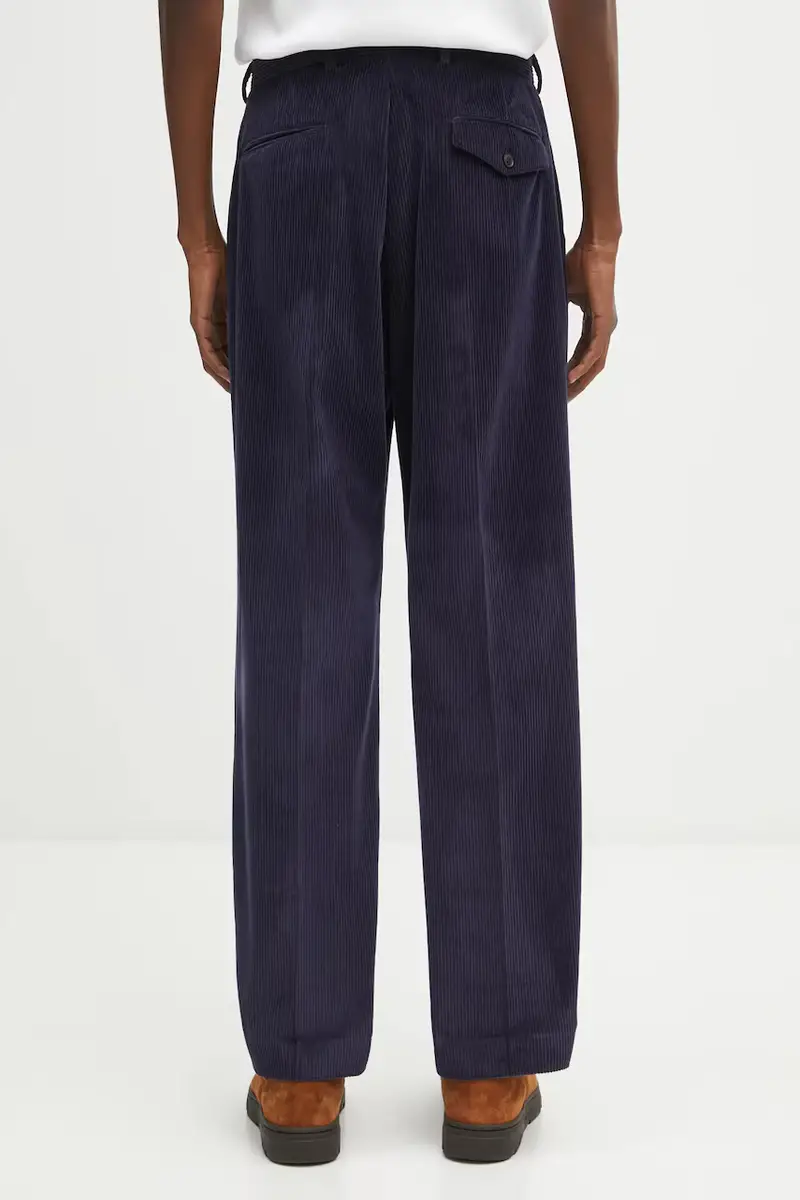 pantaloni in velluto a coste 0 uomo colore blu navy M1R-410Z-T02792 miniatura 3