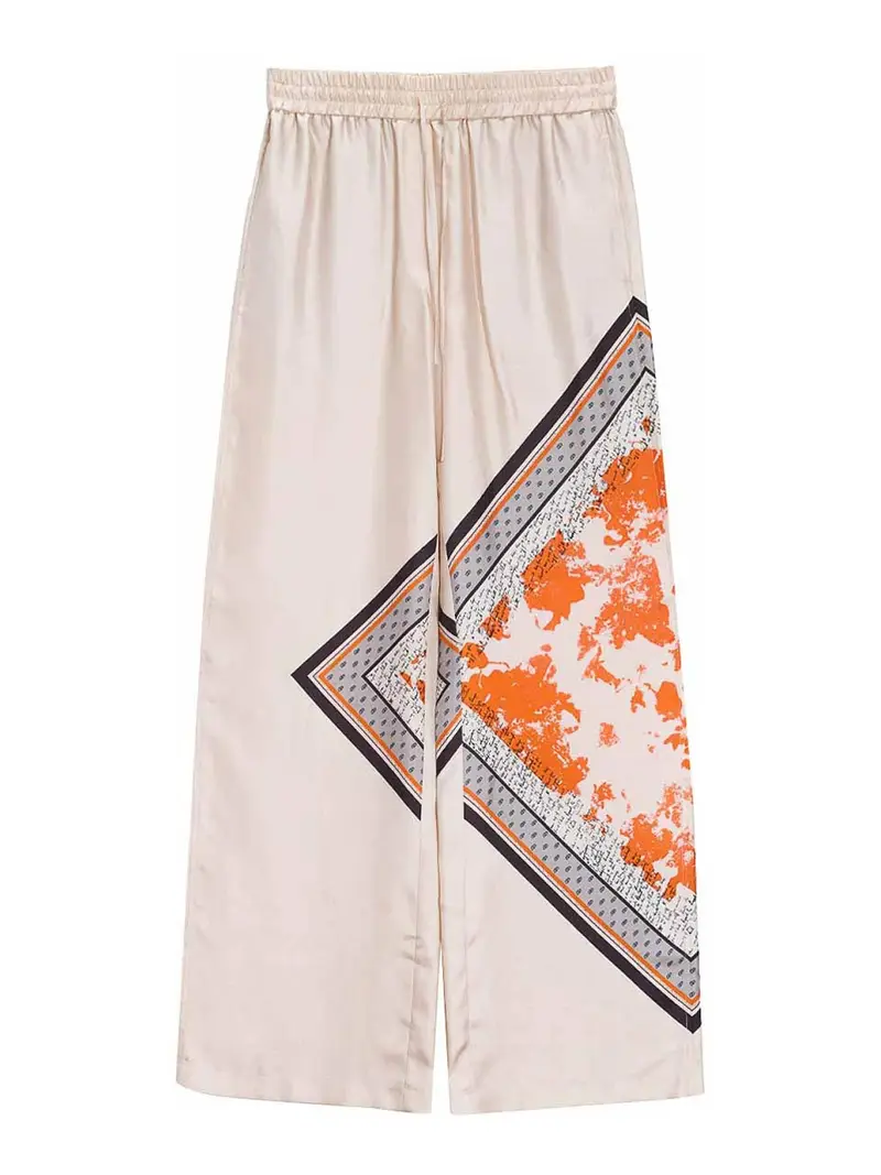 Pantaloni Stampa Foulard Multicolore