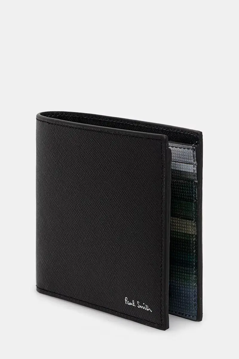 portafoglio in pelle Nero miniatura 2