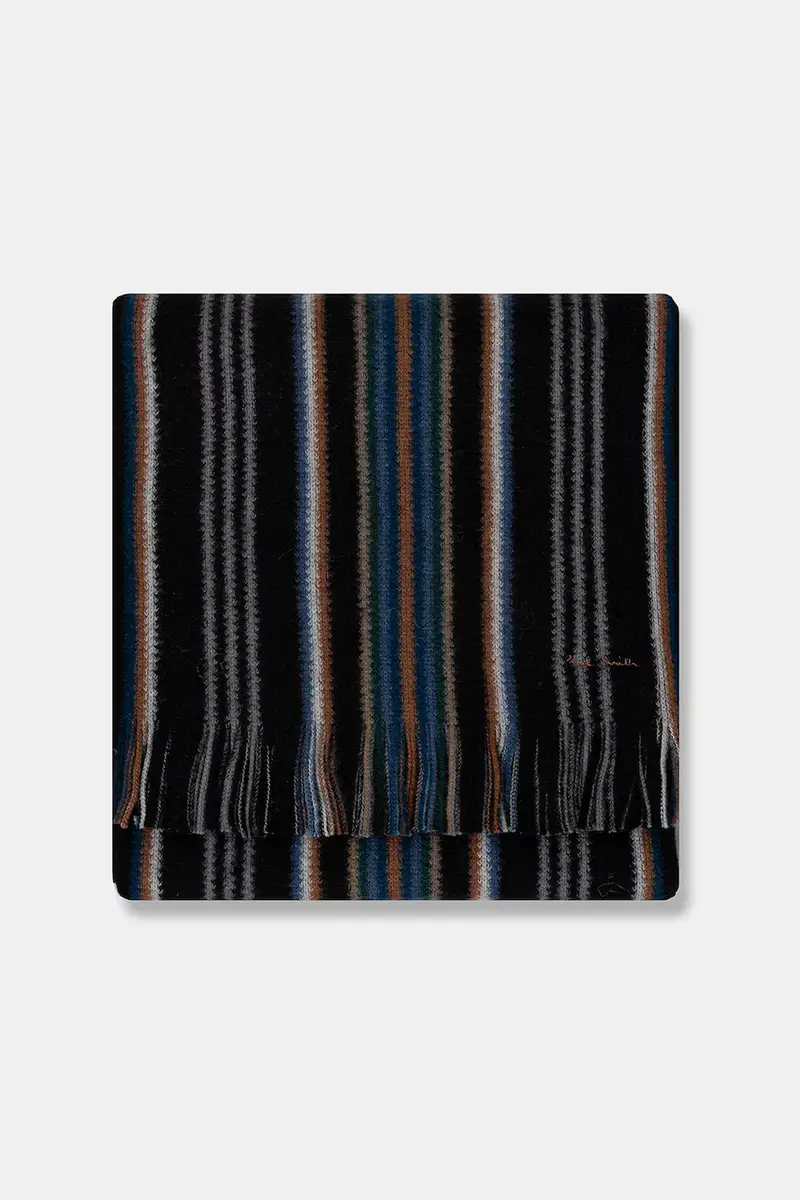 sciarpa in lana uomo colore nero M1A-151F-T643 miniatura 2