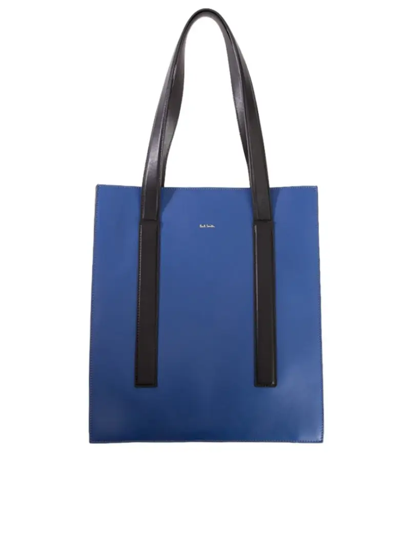 Shopper in pelle Blu