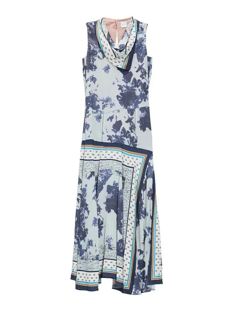 Vestito Stampa Foulard Blu