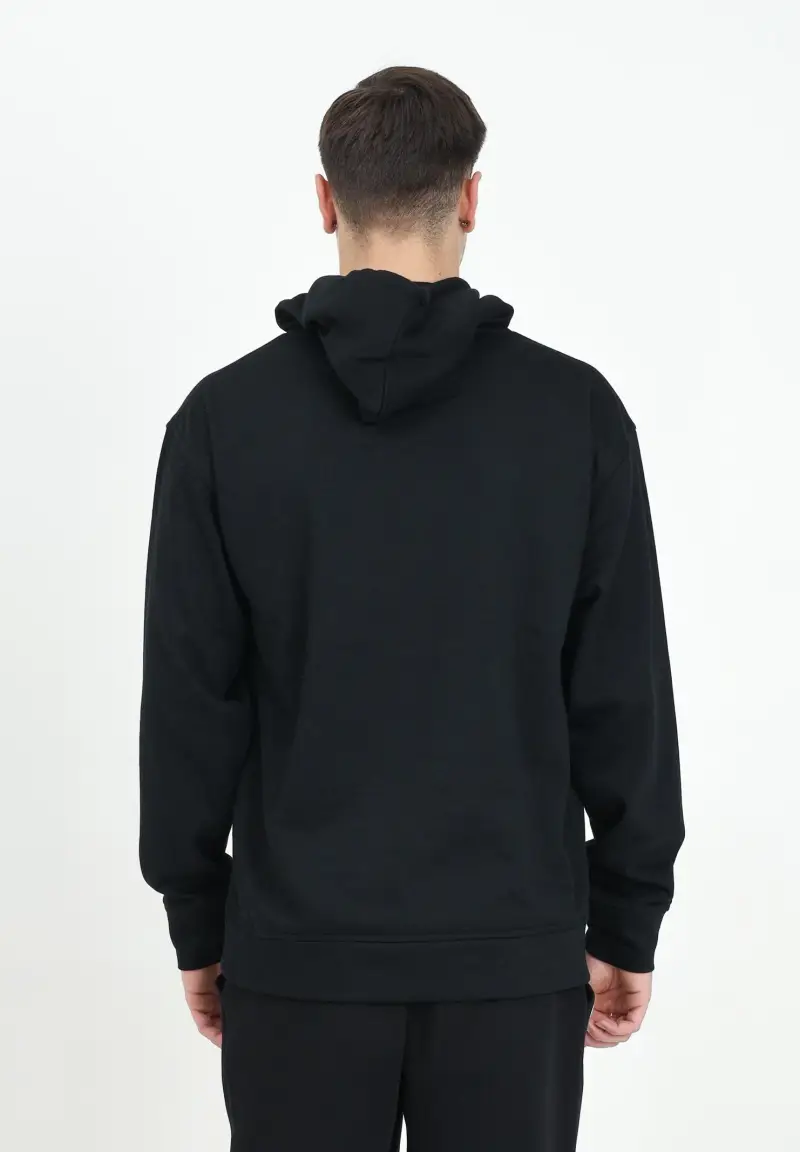 Pavidas Felpa con cappuccio nera per uomo e donna in cotone con logo miniatura 3