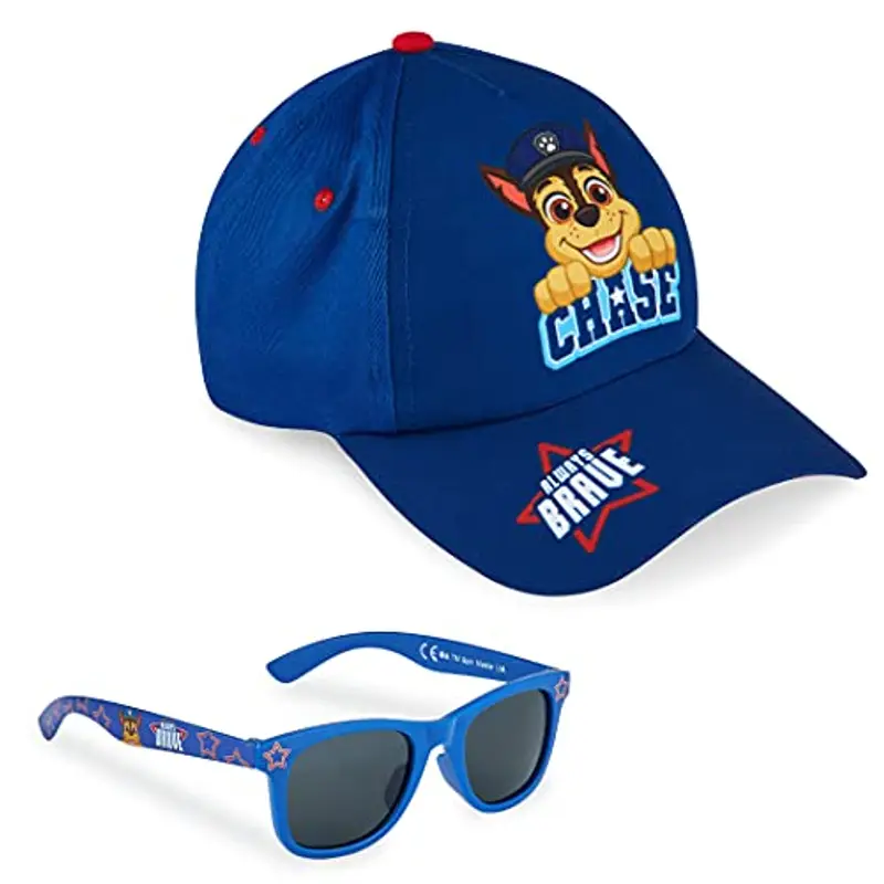 Paw Patrol Cappello Baseball, Cappello Bambino con Visiera e Occhiali da Sole con Protezione UV (Blu)