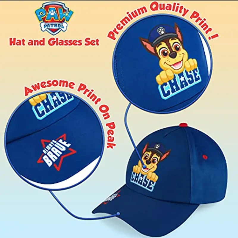 Paw Patrol Cappello Baseball, Cappello Bambino con Visiera e Occhiali da Sole con Protezione UV (Blu) miniatura 2