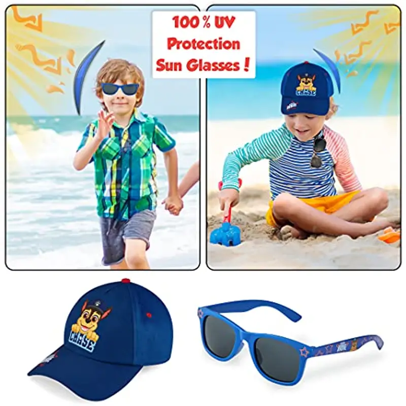 Paw Patrol Cappello Baseball, Cappello Bambino con Visiera e Occhiali da Sole con Protezione UV (Blu) miniatura 3