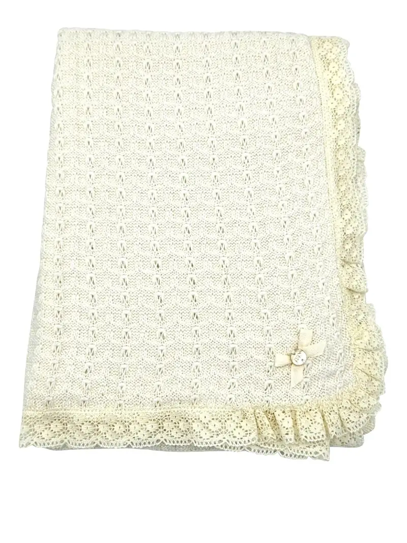 Coperta Con Trama A Rilievo Crema