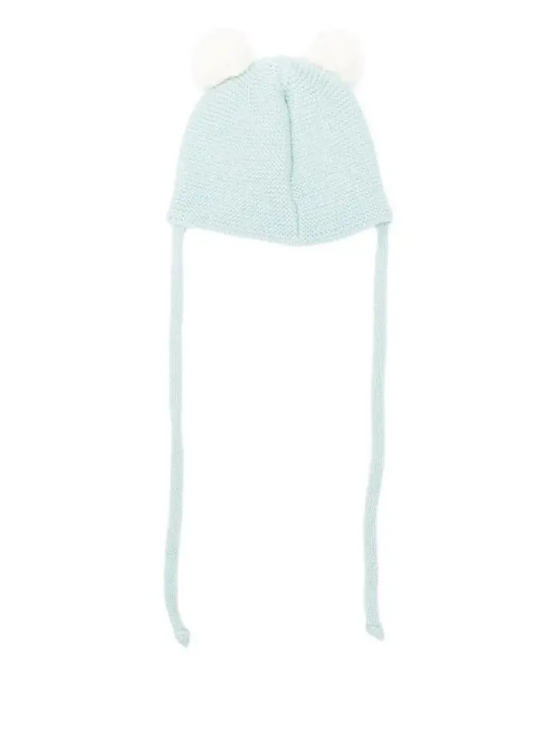Paz Rodriguez Kids Cappello Bambino Verde acqua con Pompon miniatura 2