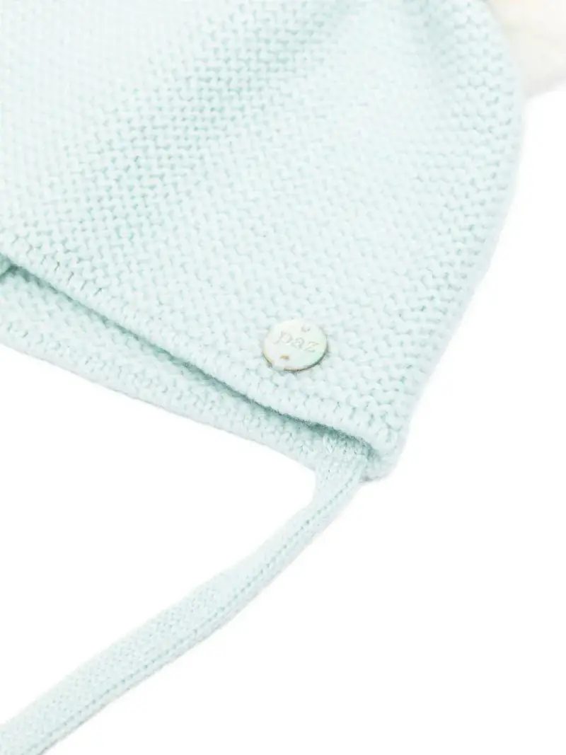 Paz Rodriguez Kids Cappello Bambino Verde acqua con Pompon miniatura 3