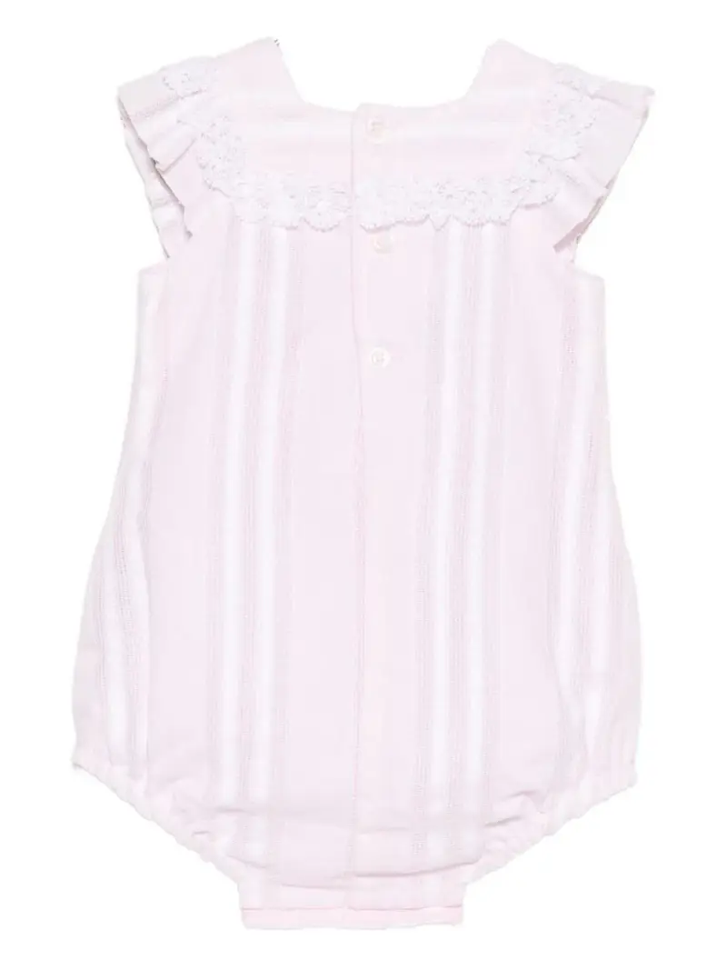 Abito neonata rosa in cotone e pizzo Paz Rodriguez miniatura 3