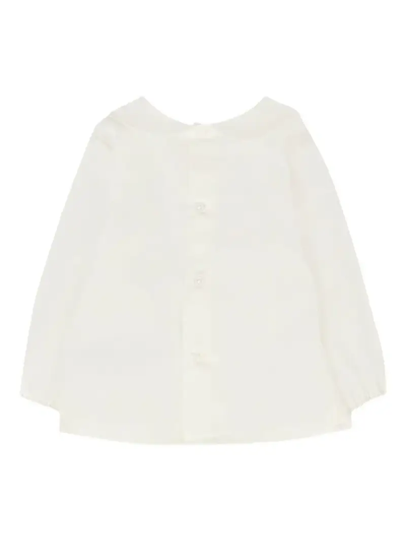 Abito panna con fiocco e colletto Peter Pan miniatura 2