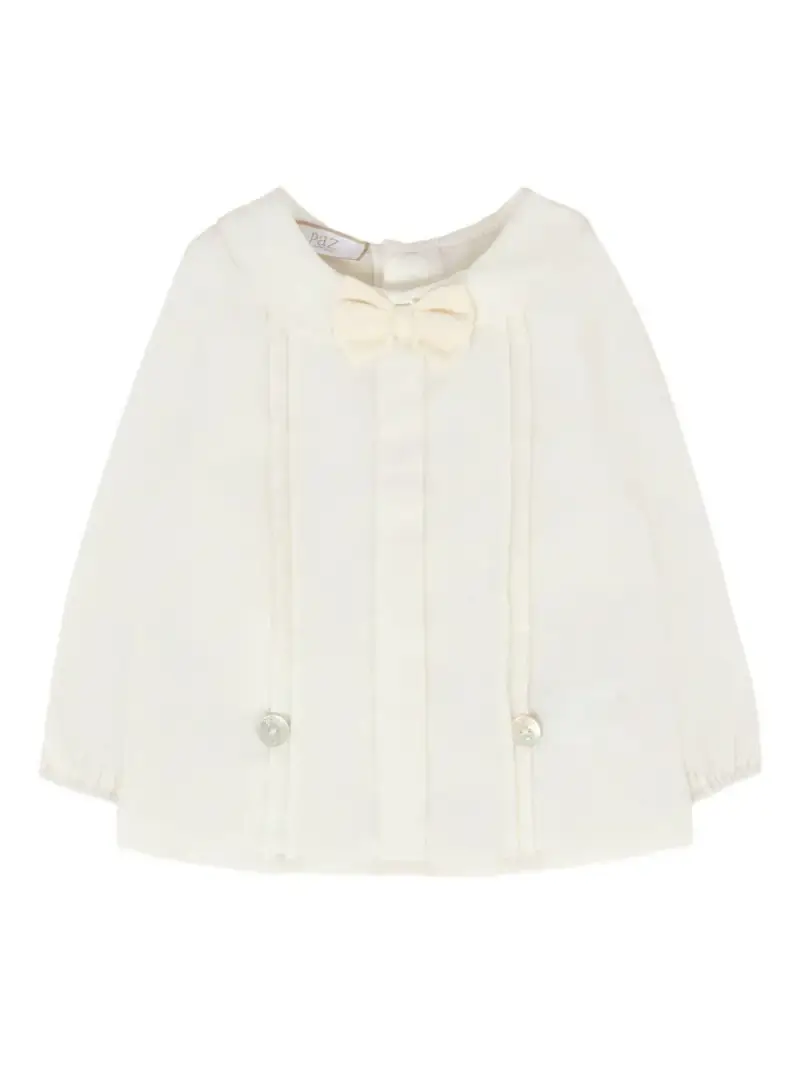 Abito panna con fiocco e colletto Peter Pan