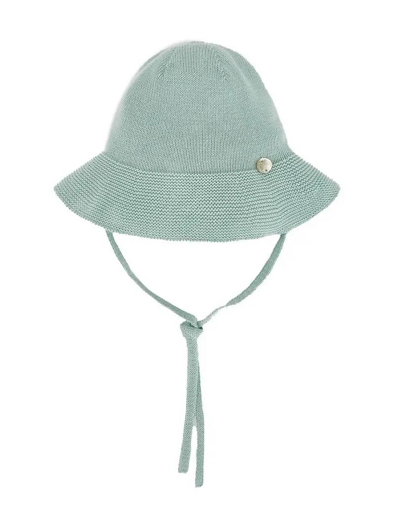 Cappello a pescatore in maglia verde acqua