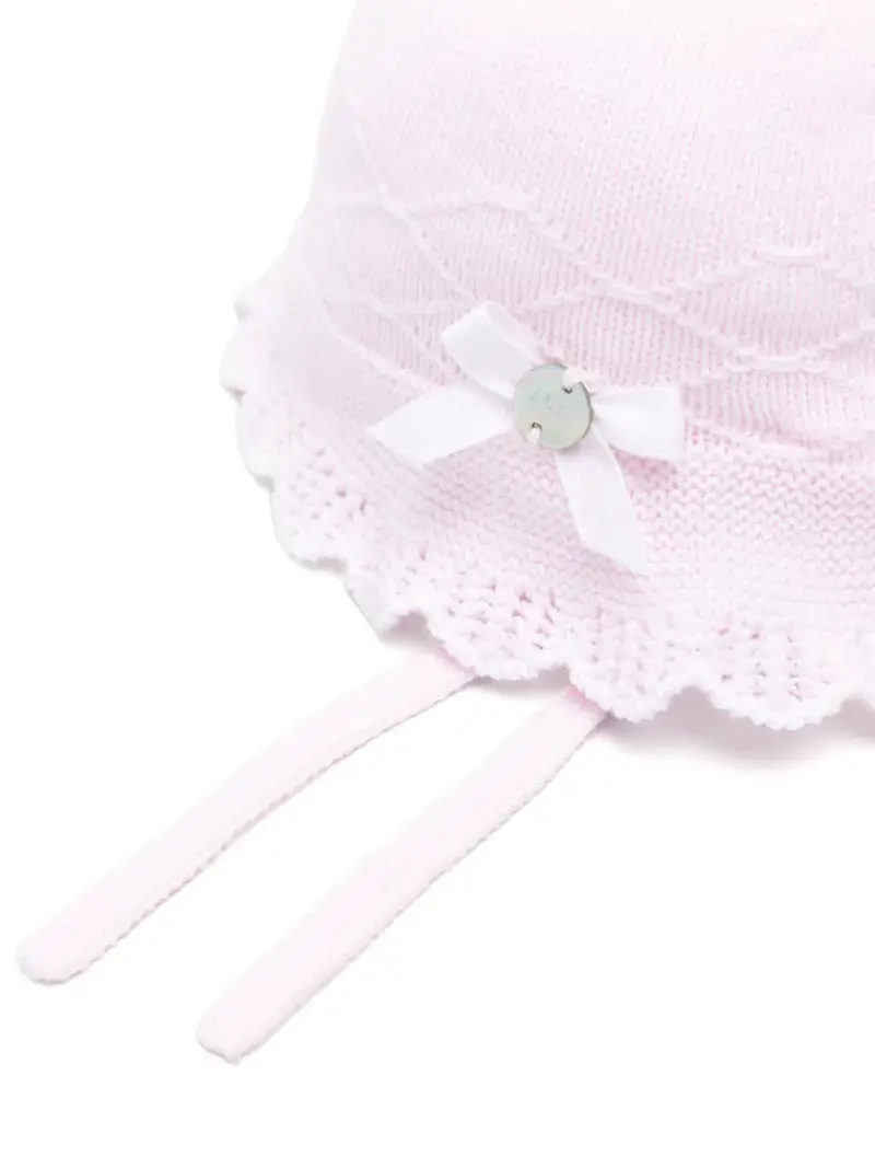Cappello rosa in maglia neonata miniatura 2