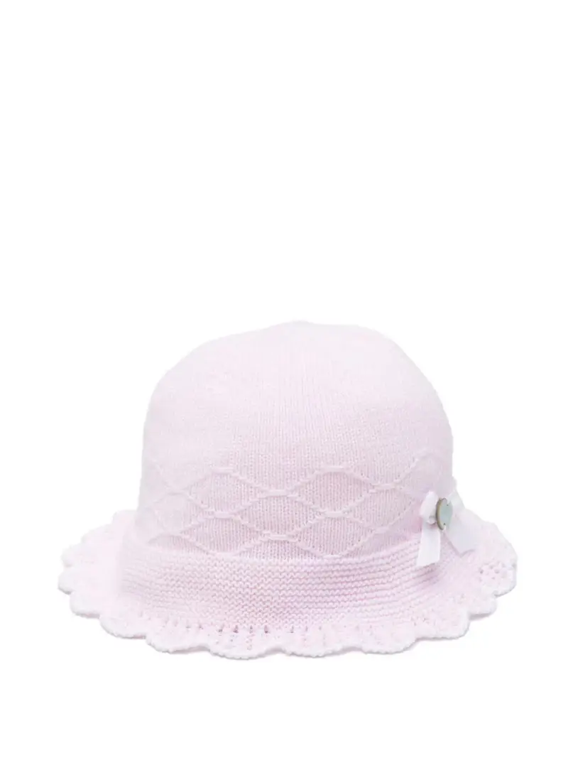 Cappello rosa in maglia neonata