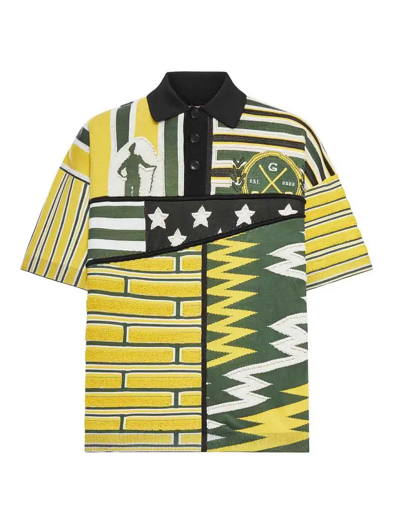 Polo da golf con stampa Multicolore