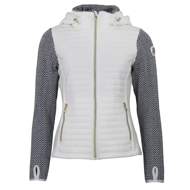 Giacca in pile con cappuccio rimovibile e inserti trapuntati donna Peak Mountain Andomo