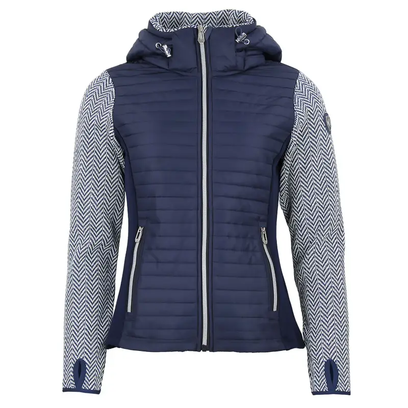 Giacca in pile con cappuccio rimovibile e inserti trapuntati donna Peak Mountain Andomo