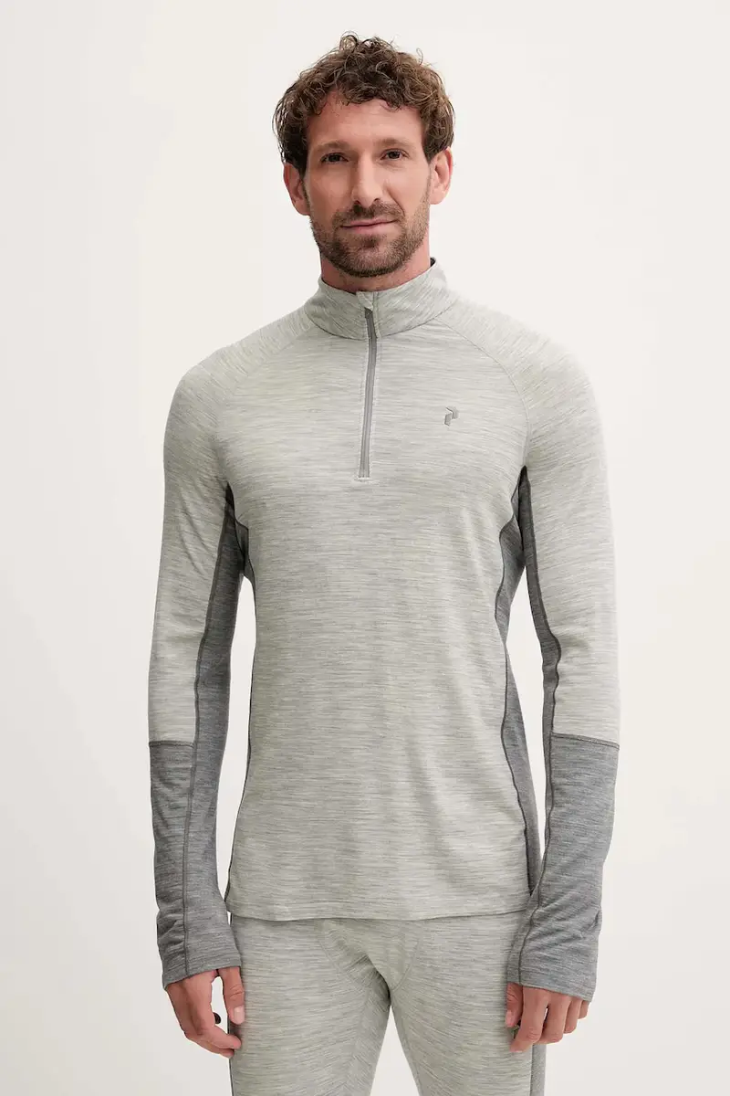 camicetta a maniche lunghe funzionale con lana Magic colore grigio G80934