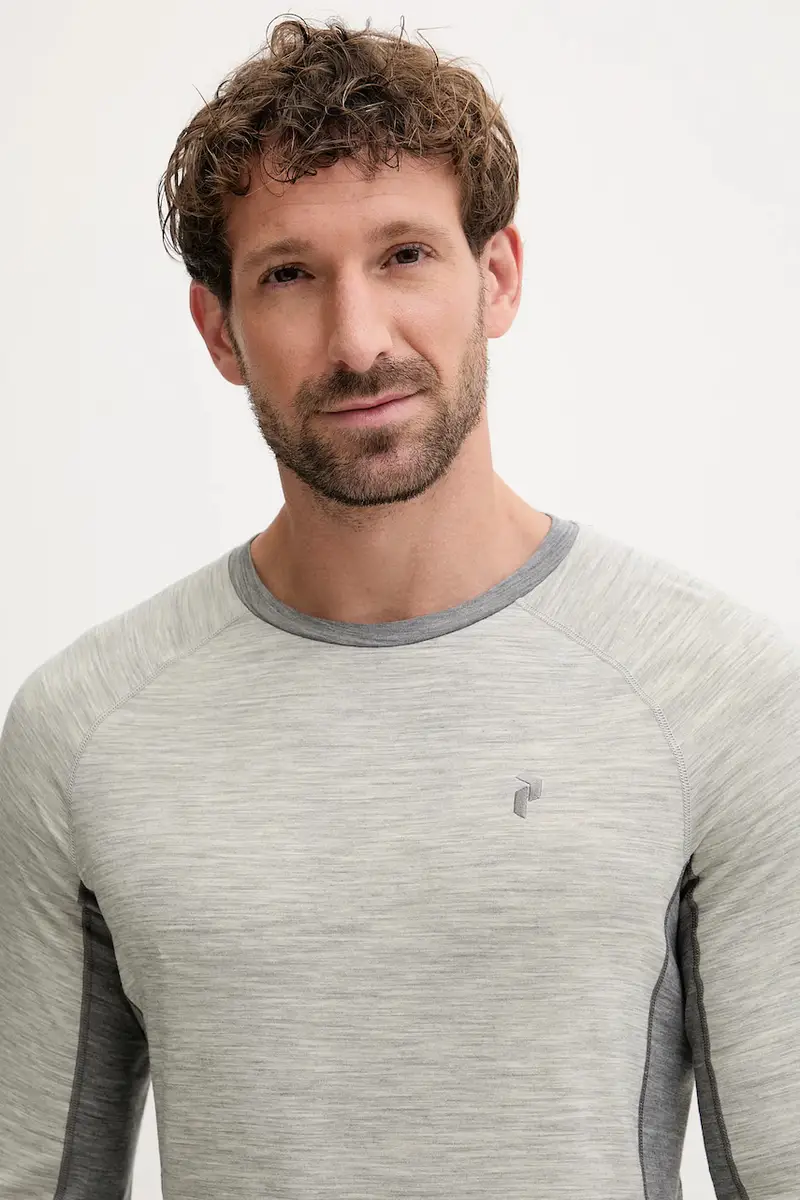 camicetta a maniche lunghe funzionale con lana Magic colore grigio G80935 miniatura 4