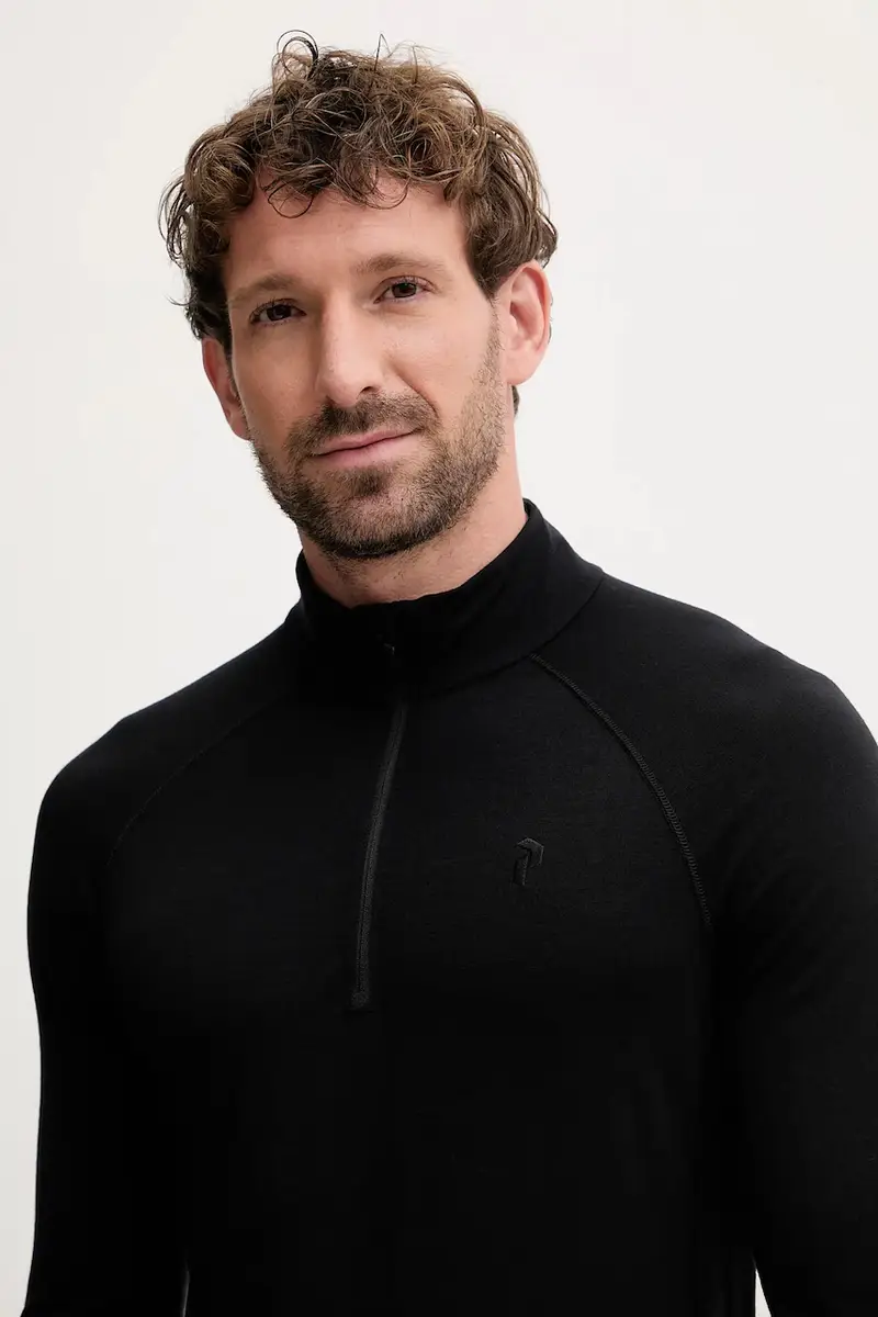 camicetta a maniche lunghe funzionale con lana Magic colore nero G80934 miniatura 4