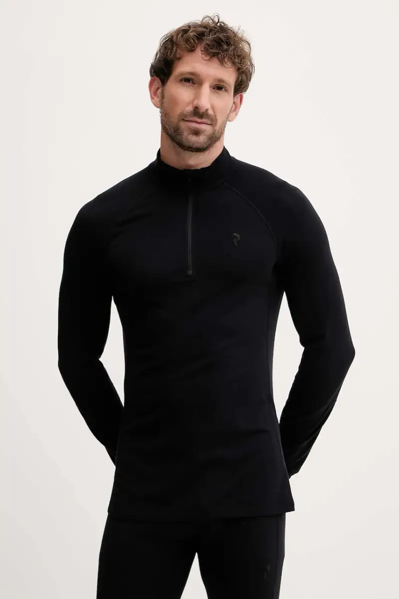 camicetta a maniche lunghe funzionale con lana Magic colore nero G80934