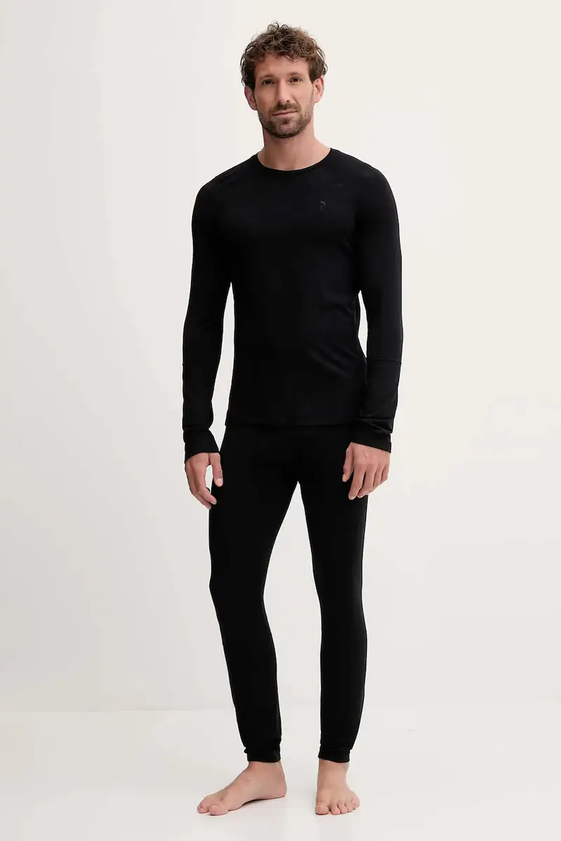 camicetta a maniche lunghe funzionale con lana Magic colore nero G80935 miniatura 2