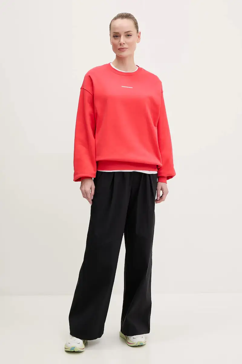 felpa in cotone donna colore rosso G80274 miniatura 2