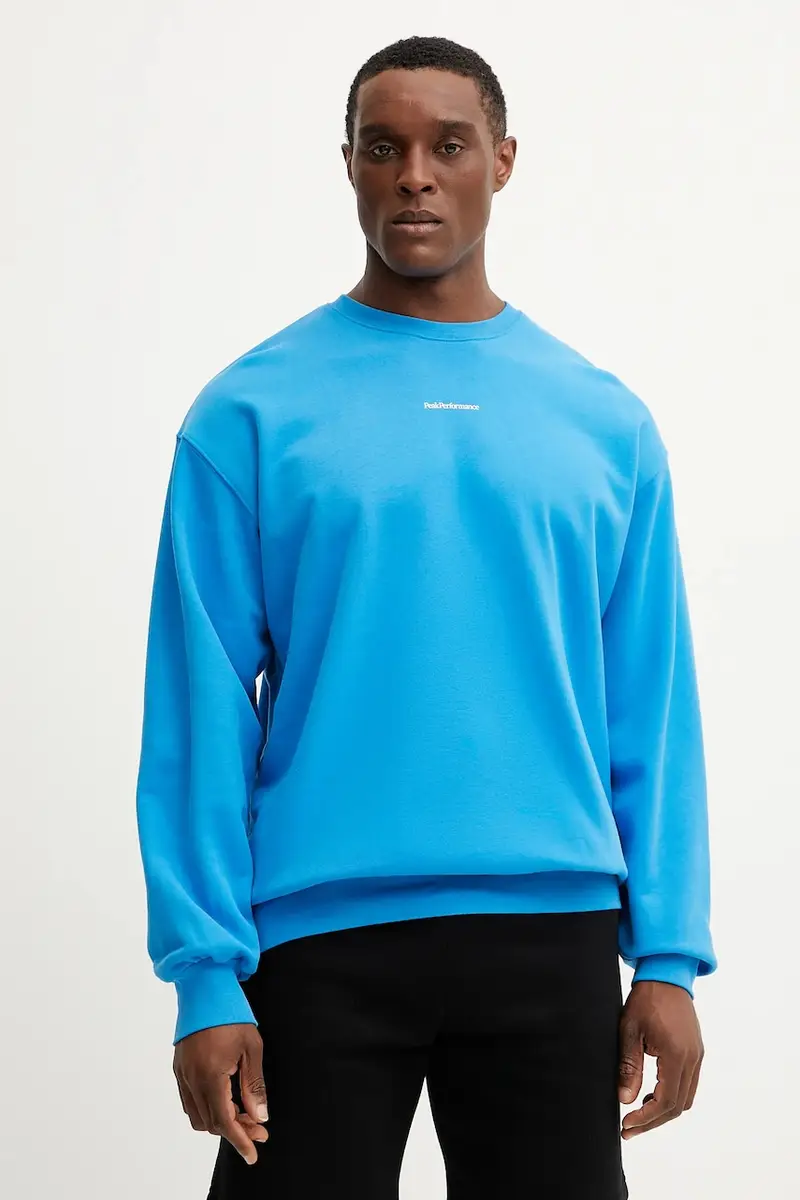 felpa in cotone uomo colore blu G80275