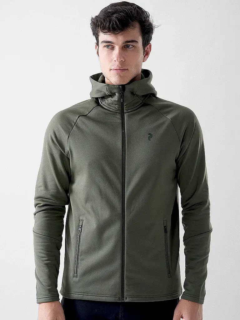 Giacca con cappuccio da uomo Ride Essentials oliva | M miniatura 2