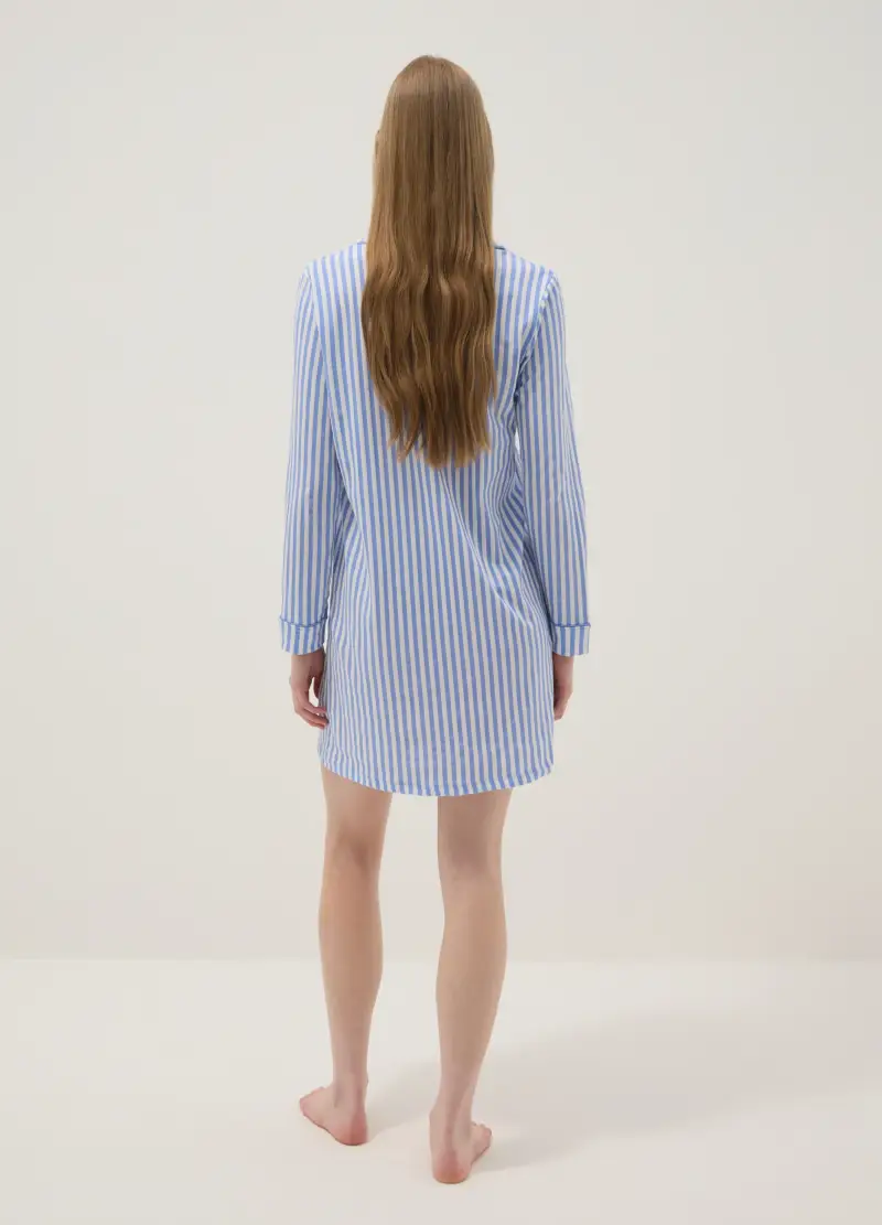 Camicione In Puro Cotone A Righe Multicolor Oversize Peanuts, Donna, Multicolor miniatura 3