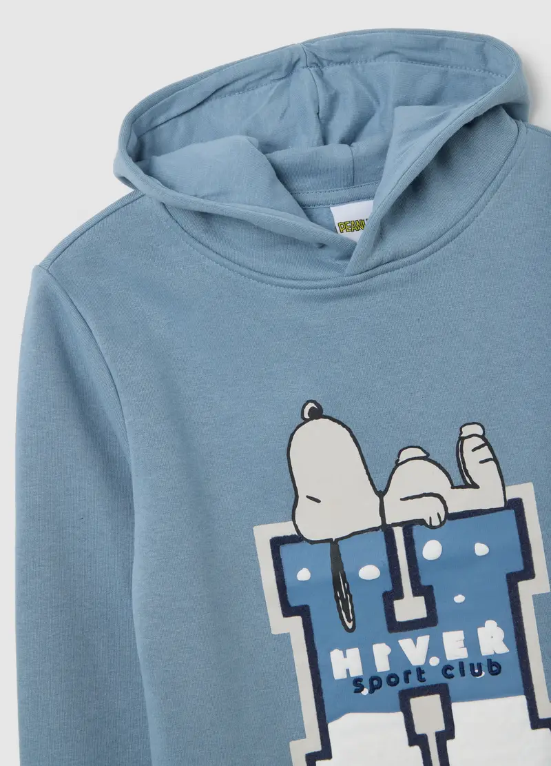 Felpa Azzurra Da Bambino In Misto Cotone Regular Fit Con Stampa Snoopy, Azzurro miniatura 3
