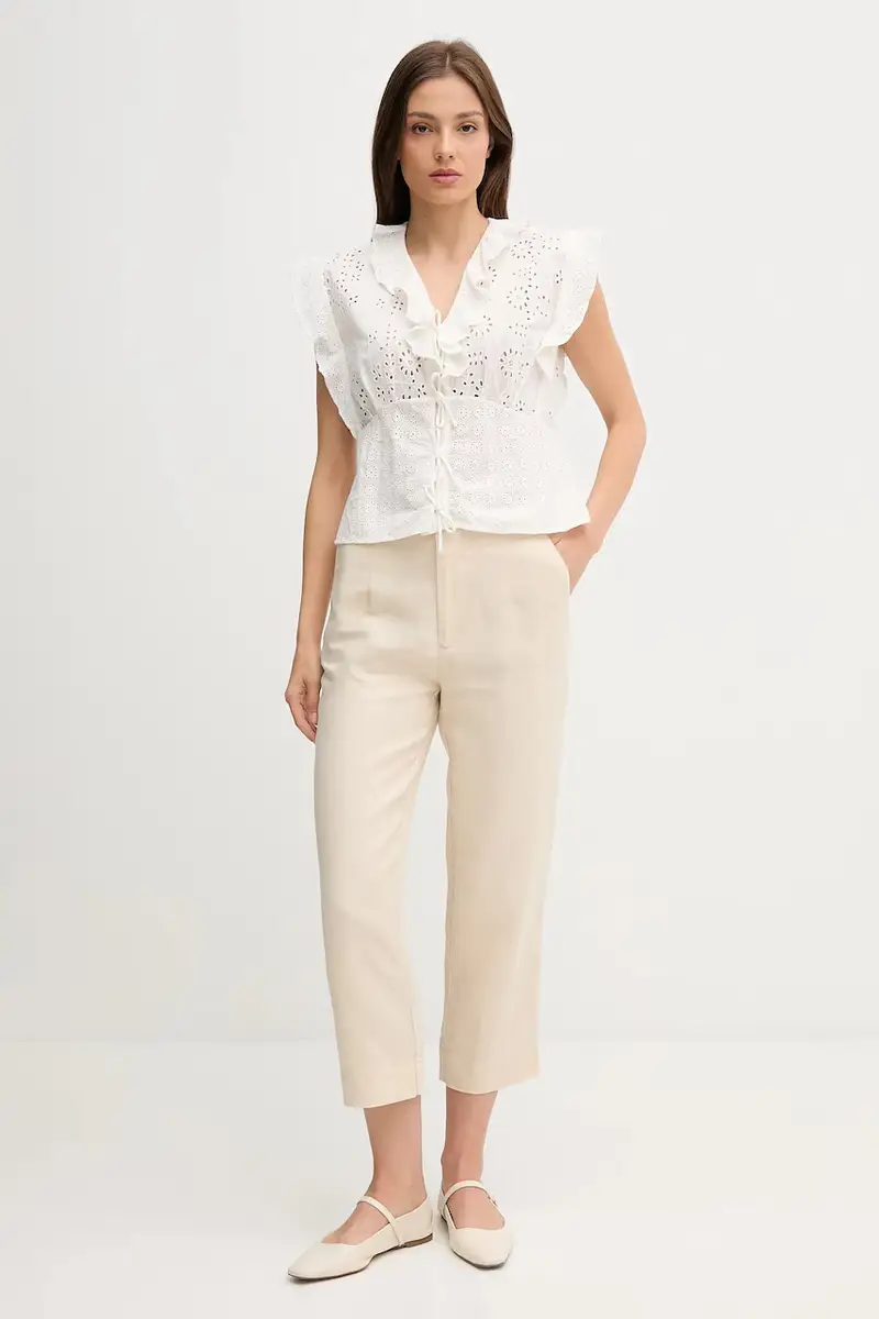 camicetta in cotone donna colore bianco 7659080 miniatura 2