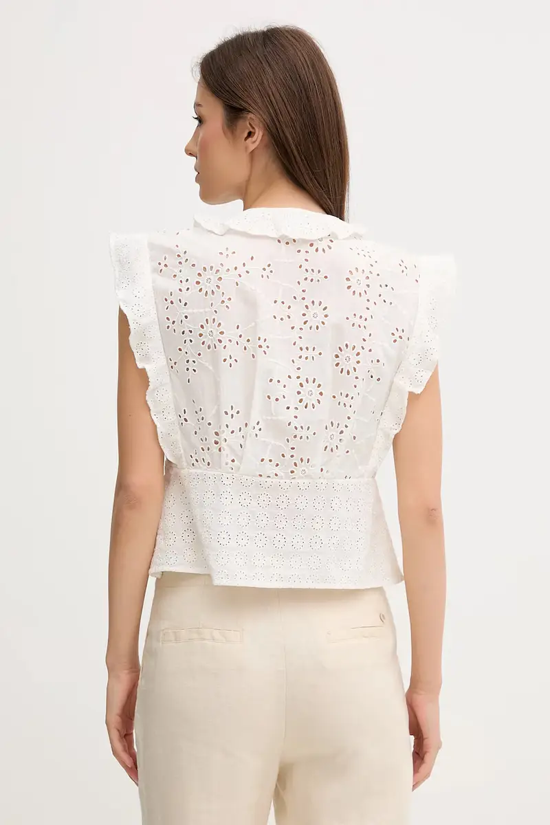 camicetta in cotone donna colore bianco 7659080 miniatura 3